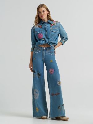 Lainey Wilson x Wrangler Embroidered Cheeky Wide Leg Jean | NEW