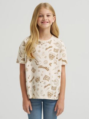 Girl's Lainey Wilson x Wrangler Life Of Lainey Oversized Tee in Birch