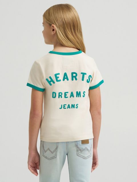 Детские футболки Wrangler Girl's Lainey Wilson x Wrangler Hearts Dreams Ringer Tee