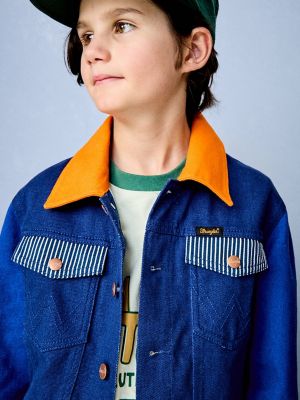 Wrangler x STATE Boy's Colorblock Denim Jacket in Colorblock alternative view 2