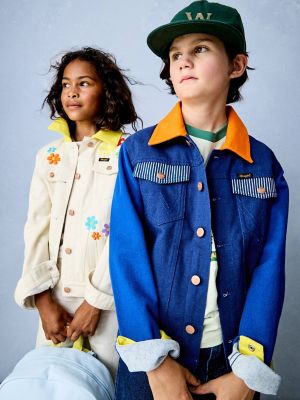 Wrangler x STATE Boy's Colorblock Denim Jacket in Colorblock alternative view 4