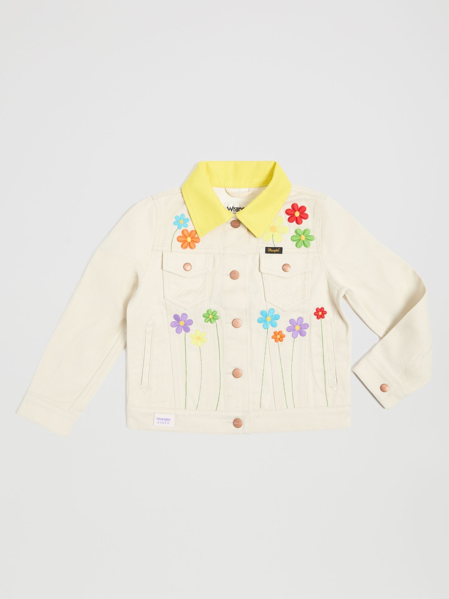 Куртка Wrangler x State Garden Denim Jacket для девочек, цвет: Flowers — фото 2