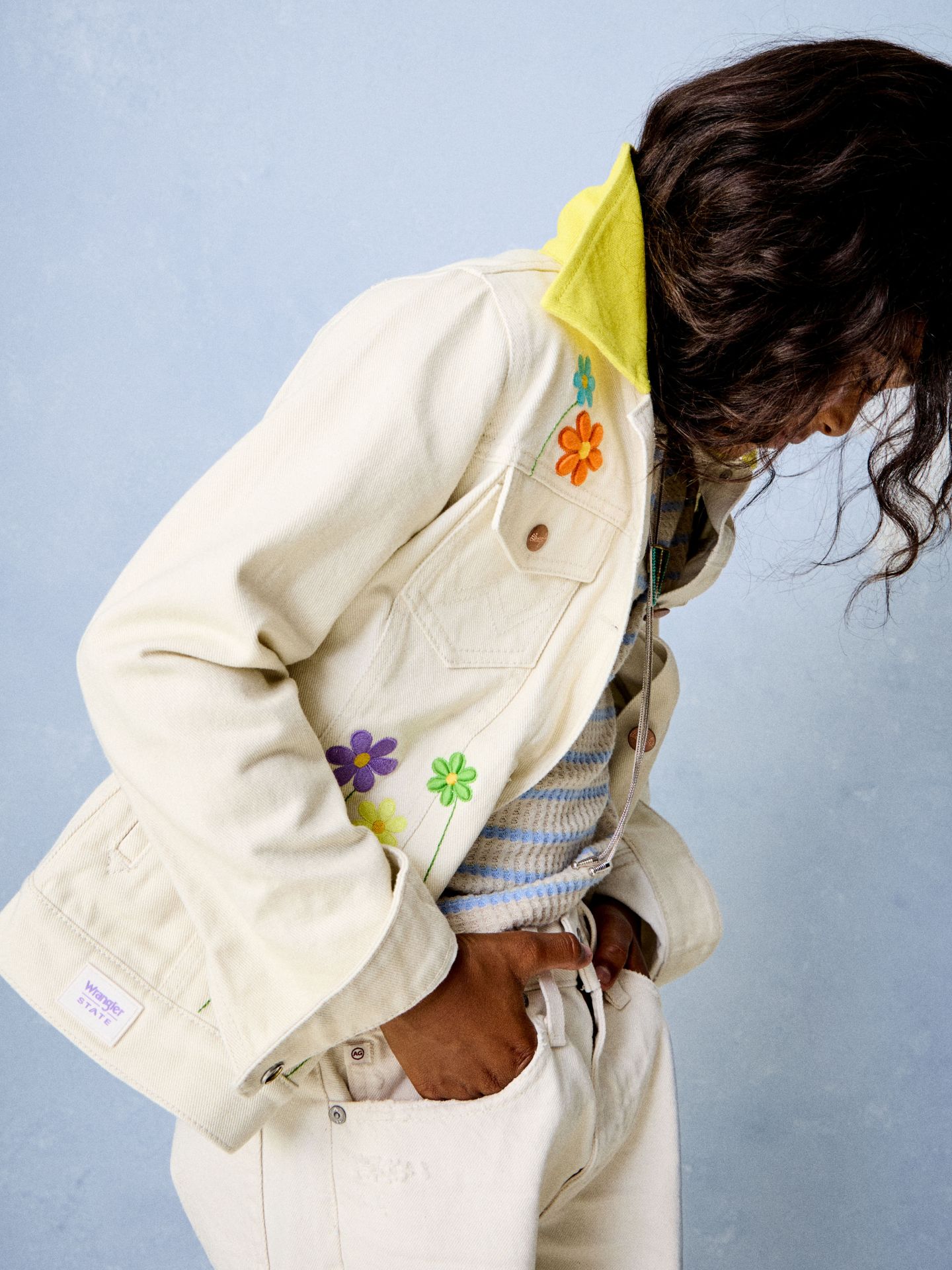 Куртка Wrangler x State Garden Denim Jacket для девочек, цвет: Flowers — фото 6