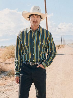 Vintage-Inspired Brushpopper Western Snap Workshirt