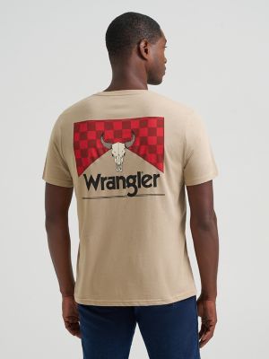 Bull Checkerboard Back Graphic T-Shirt in Trench Coat Heather alternative view 2