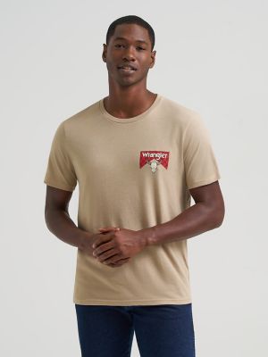 Bull Checkerboard Back Graphic T-Shirt in Trench Coat Heather alternative view 3