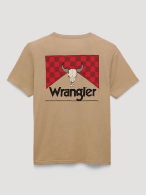 Bull Checkerboard Back Graphic T-Shirt from Wrangler - $24.99
