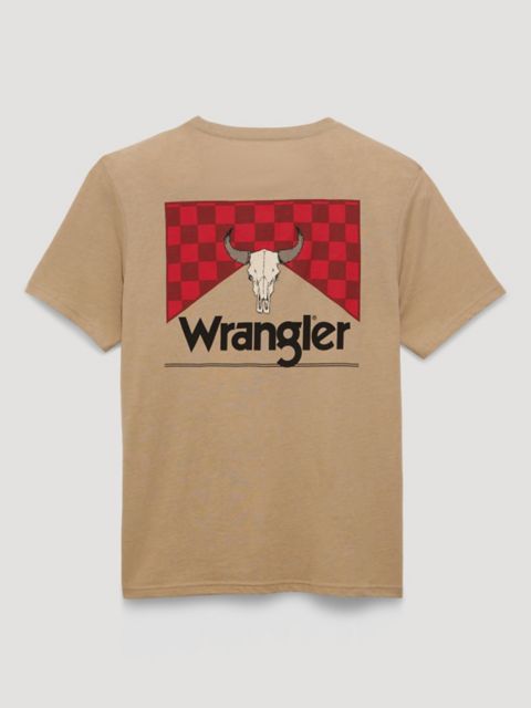 Мужские футболки Wrangler Bull Checkerboard Back Graphic T-Shirt