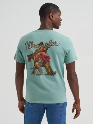 Kneeling Cowboy Back Graphic T-Shirt