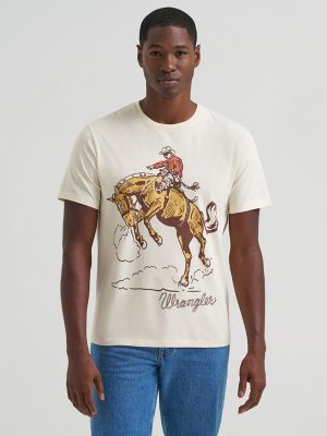 Golden Bronc Dual Graphic T-Shirt in Antique White alternative view 2