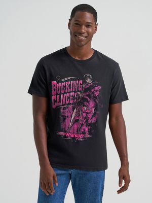 Bucking Cancer Contrast Graphic T-Shirt