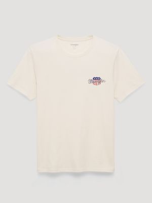 American Flag Pole Back Graphic T-Shirt