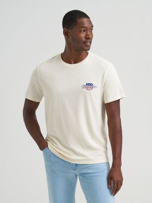 American Flag Pole Back Graphic T-Shirt