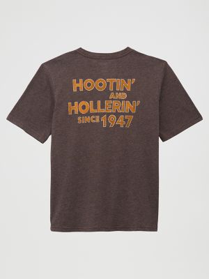 Boy's Hootin N Hollerin Dual Graphic T-Shirt in Mole Heather alternative view