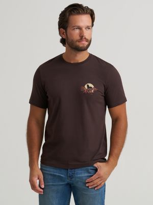 Cowboy At Sunset Graphic T-Shirt in Mole Brown alternative view 3