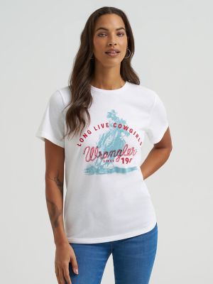 Sprinting Cowgirl Reg Fit Graphic Tee in Bright White Heather alternative view