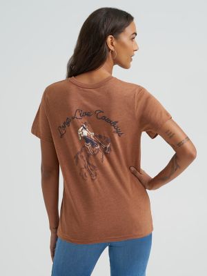 Bucking Back Graphic Reg Fit Graphic Tee in Rawhide Heather alternative view 2
