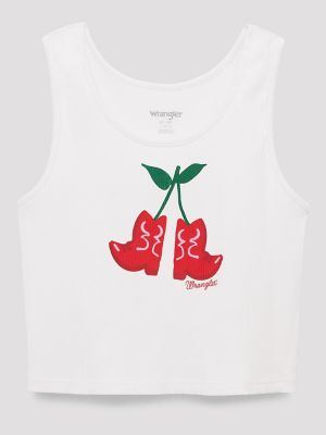Cherry Boots Graphic Ribbed Tank | NEW | Wrangler®