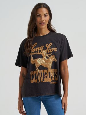Long Live Cowboys Nostalgia Retro Reg Graphic Tee in Black Beauty alternative view 2