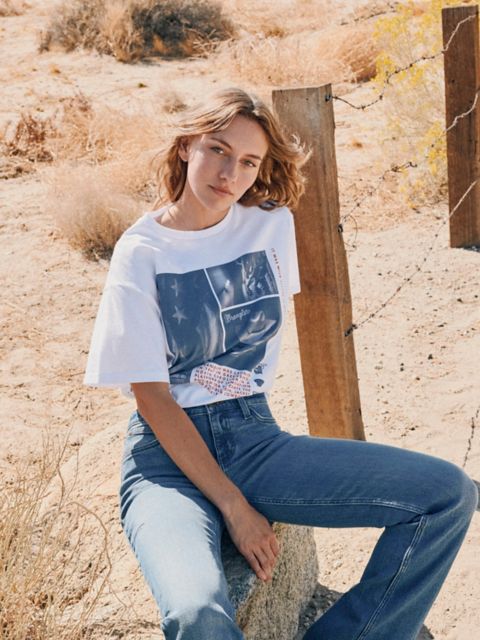 Женские футболки Wrangler Western Collage Girlfriend Graphic Tee