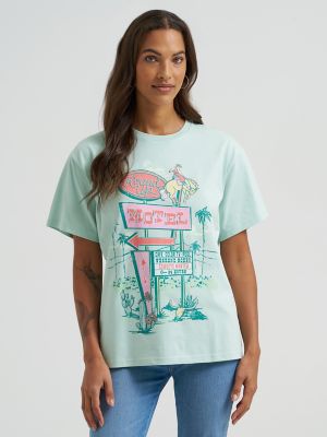 Round Up Motel Girlfriend Graphic Tee in Lichen Heather alternative view