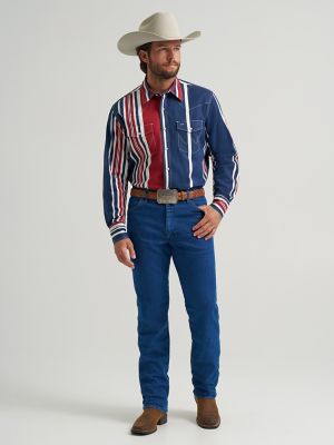 Vintage Inspird Brushpopper Western Snap Workshirt:Americana:LT alternative view 2