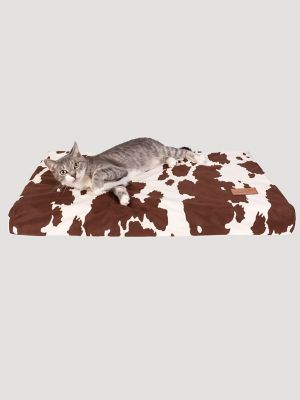 Reversible Cow Print Crate Mat in Brown/White