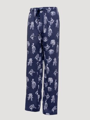 Men's Printed Pajama Pants in Navy