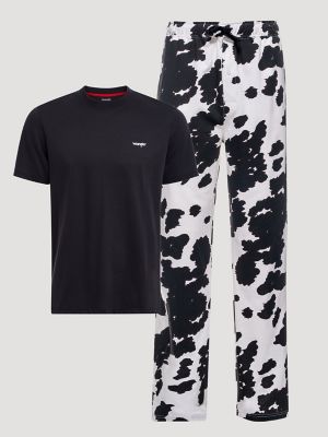 Men's Pajama Set in Black/White