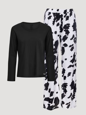 Women's Pajama Set in Black/White