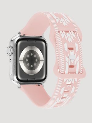 Silicone Southwestern Universal Watchband in Light Pink