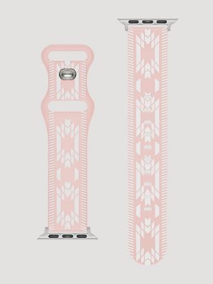 Silicone Southwestern Universal Watchband in Light Pink