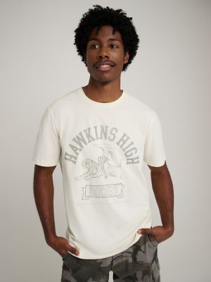 Wrangler x Stranger Things Hawkins High T-Shirt in Retro White alternative view