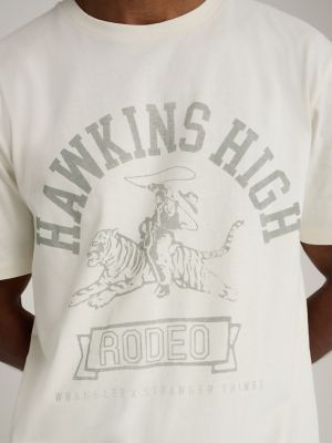 Wrangler x Stranger Things Hawkins High T-Shirt in Retro White alternative view 6