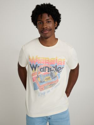 Wrangler x Stranger Things Keep on Runnin' T-Shirt in Retro White alternative view