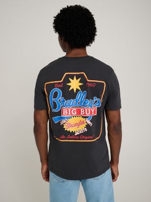 Wrangler x Stranger Things Bradley's Big Buy T-Shirt in Washed Black alternative view 4