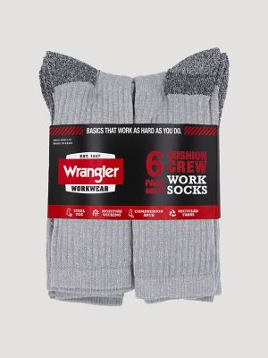 Mens Ultra Dry Crew Sock 6 Pack:Grey:One Size alternative view