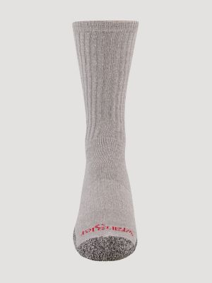 Mens Ultra Dry Crew Sock 6 Pack:Grey:One Size alternative view 3