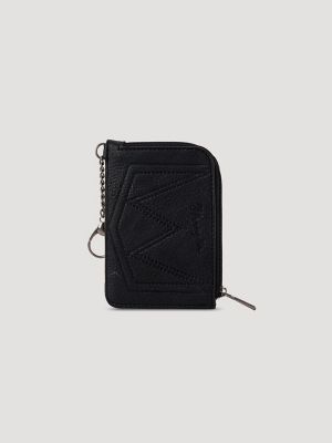 Cow Print Wallet in Black