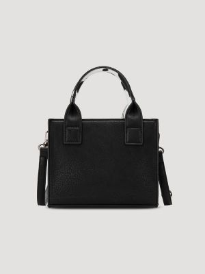 Cow Print Cross Body Mini Tote:Black:One Size alternative view