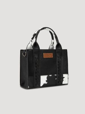 Cow Print Cross Body Mini Tote:Black:One Size alternative view 2
