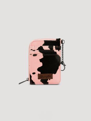Cow Print Wallet in Pink