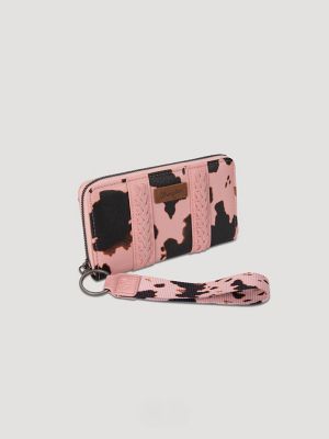 Cow Print Billfold Wallet:Pink:One Size alternative view 2