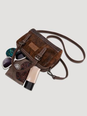 Genuine Hair-On Cowhide Barrel Bag:Coffee:One Size: alternative view 3
