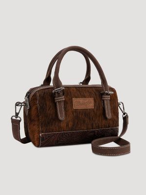 Genuine Hair-On Cowhide Barrel Bag:Coffee:One Size: alternative view 5