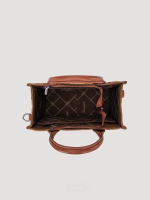 Laser Cut Southwestern Small Tote:Brown:One Size: alternative view 2