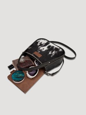 Genuine Hair-On Cowhide Tote Bag:Black:One Size: alternative view 5