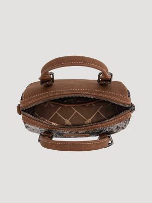 Genuine Hair-On Cowhide Barrel Bag
