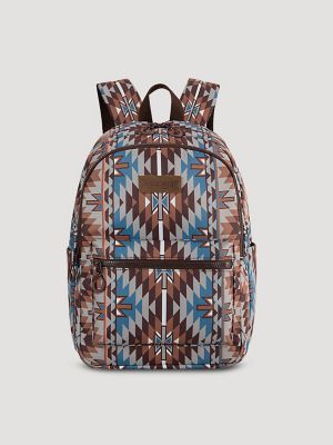 Southwestern Print Backpack in Coffee