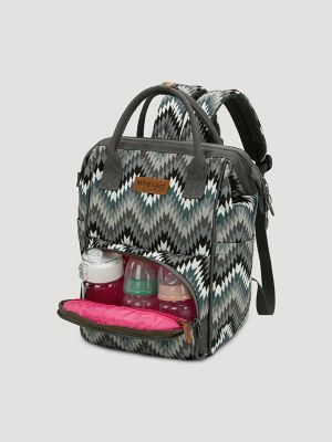 Zig Zag Print Backpack:Grey:One Size: alternative view